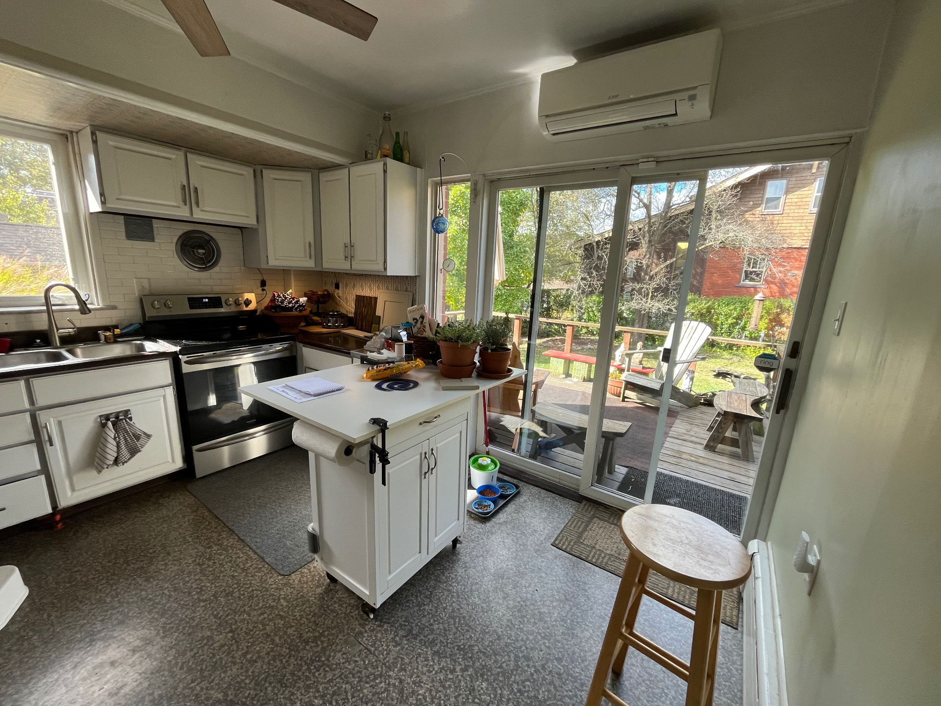 Before — Stove & slider door