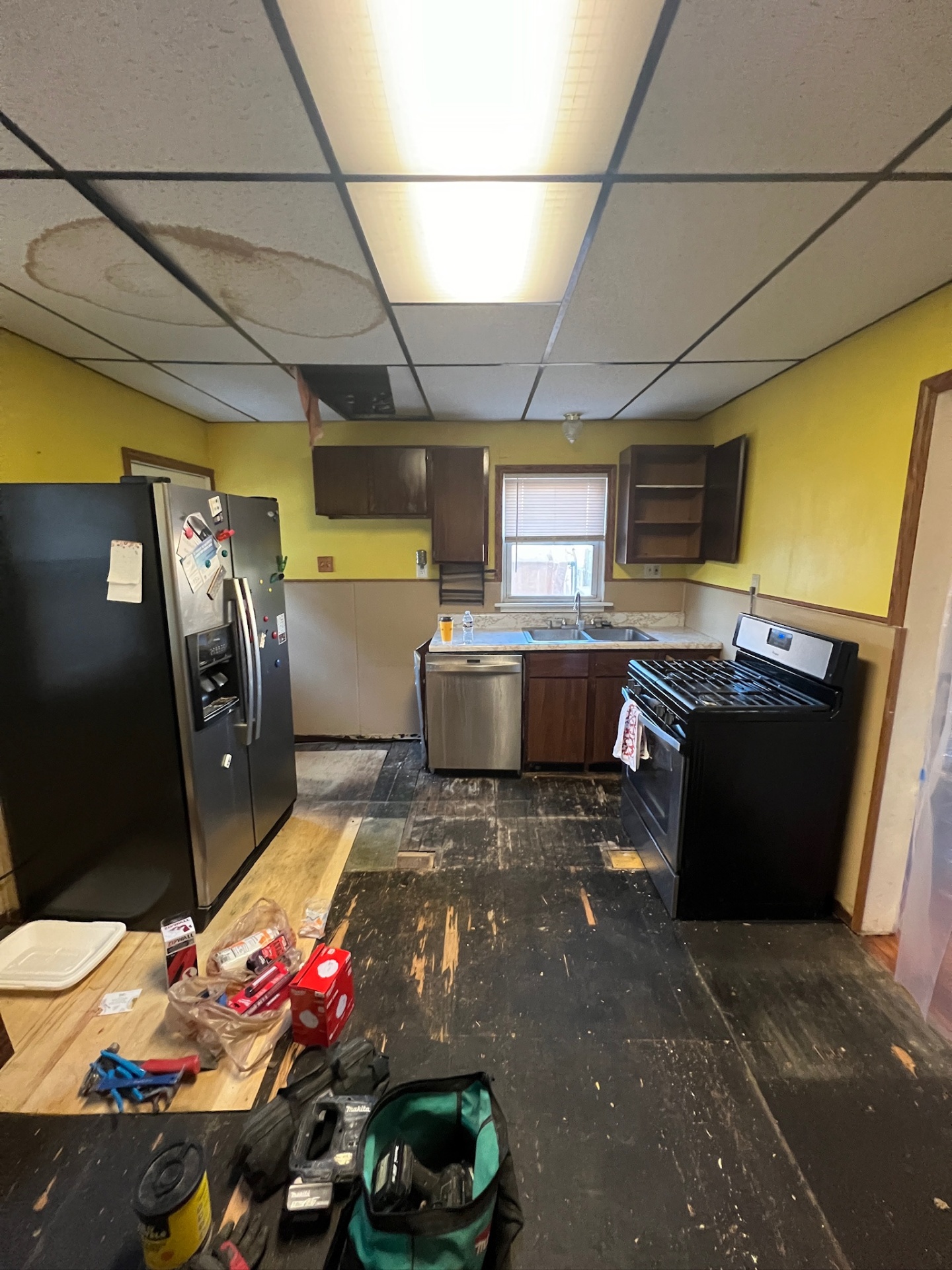 Before — Sink & appliance wall